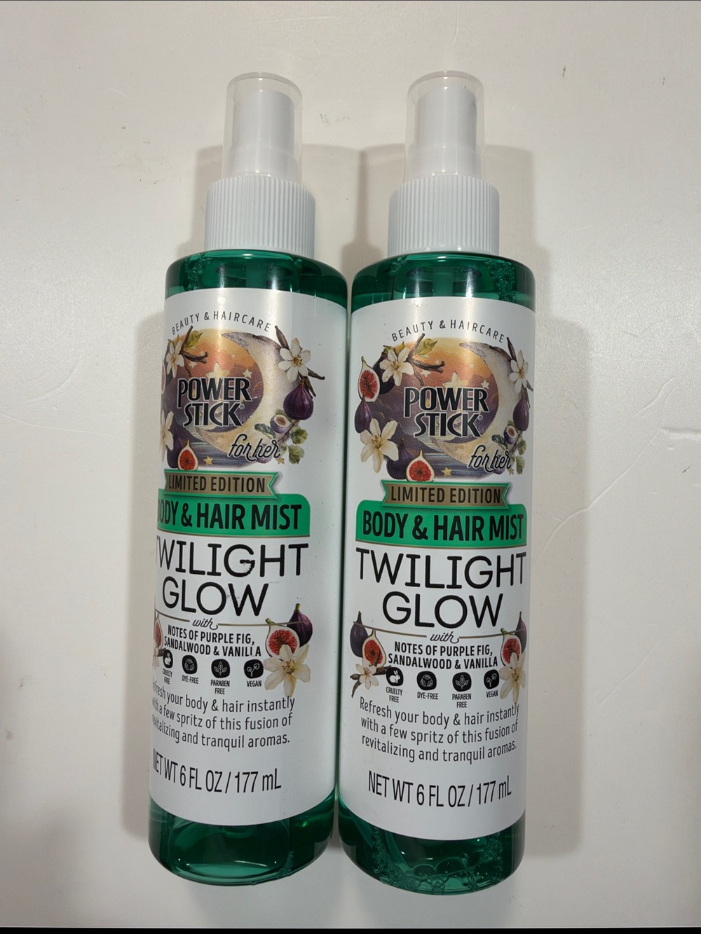 2 Twilight Glow Body & Hair Mist Power Stick Limited Edition 6 oz Lot